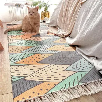 

Cotton Carpet Multi Size Sun Forest Bedroom Home Mat Sofa Decorative Mat Carpet Nordic Style Floor Kitchen Living Room Fresh