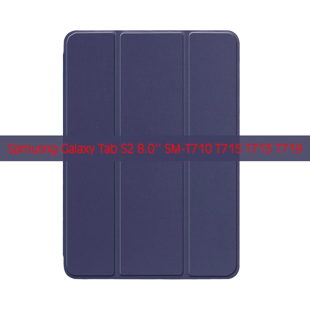 Чехол для Samusng Galaxy Tab S2, 8,0 дюймов, T715, чехлы для Tab S2 8,0 '', SM-T710, T713, T719, чехол из искусственной кожи, смарт-чехол с функцией автоматического сна - Цвет: Navy