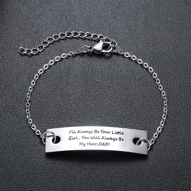 Серебряный браслет из нержавеющей стали, регулируемые цепочки, подарки для дочери/мамы