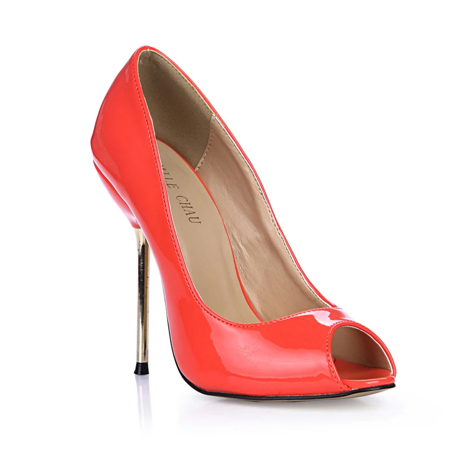 

Spring Autumn New 11cm High Heel Pumps Patent Fashion Women Stiletto Thin heel Peep Toe Sexy Party Dress Lady Shoes 5-a7