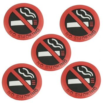 

5 Pcs Soft Plastic No Smoking Sign Wall Window Car Sticker Decal