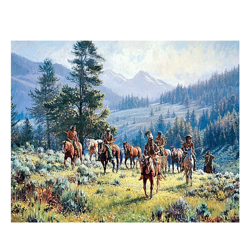 

Native Indian Landscape Abstract Oil Painting on Canvas Posters and Prints Cuadros Wall Art Picture for living room