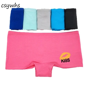 

CSYWHS Cotton Kiss Underwear Women Briefs Print Sexy Boyshort Panties Underwear for Girls Panty Lingerie Intimates M-XL 4pcs