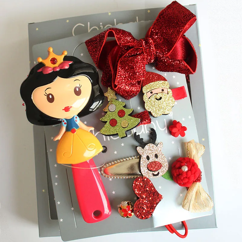 Horquilla para niña y niño, cuerda para el pelo, peine de princesa, caja de regalo ornamental, conjunto de Navidad