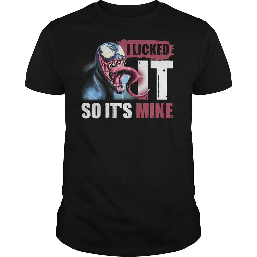 Venom I Licked It So Its Mine футболка Черная Хлопковая мужская мультяшная Футболка Мужская