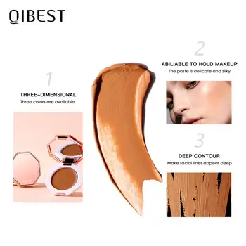 QIBEST Face Makeup Bronzer Palette Cream Silky Contouring Makeup Cosmetic Highlighter Bronzer Palette Makeup Face