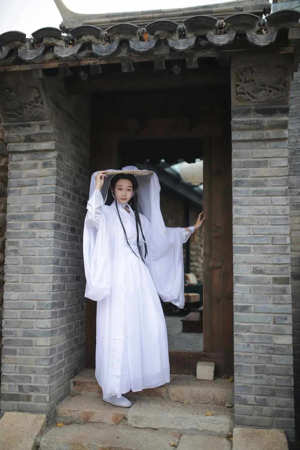 Cosfans Xie Lian Cosplay Costume Tian Guan Ci Fu Xielian Wigs Bamboo Hat Prop White Han Anime Outfit Unisex -Zentai shop online He267046aea514fe4a06d7a0e738355ba3.jpg