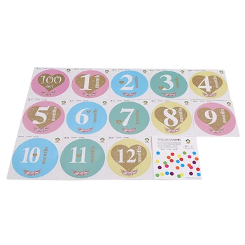 

12 Month Stickers Photography Props For Pregnant Woman Newborn Baby Growth Record 1-12 Months Blanket Clothes Wall Stickers