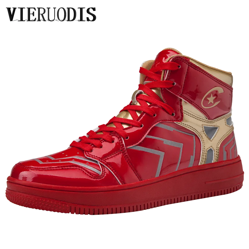 

New original high-top shoes Marvel Avengers Iron Man casual shoes reflective men's shoes sneakers