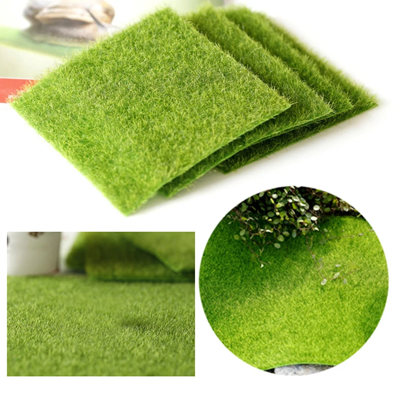 4pcs Artificial Garden Grass Lawn Moss Miniature Craft DIY Fairy Dollhouse Decor