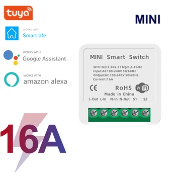 

16A Mini Smart Wifi DIY Switch Supports 2 Way Control Smart Home Automation Module Works With Alexa Google Home Smart Life App