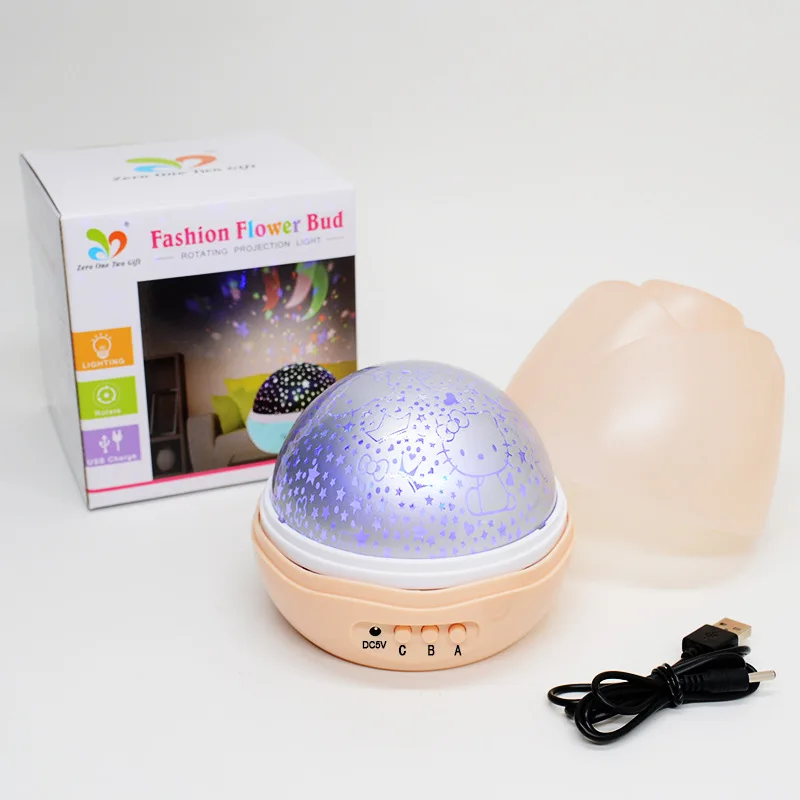 

New Style Romantic Bud Star Light LED Stars Rotating Projection Lamp Star Night Sky Projector Small Night Lamp