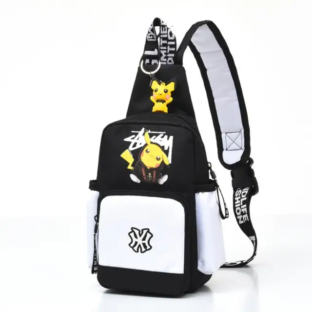 Action Large Pikachu Backpack with USB Charge Line Student Schoolbag Cute Cartoon Pikachu Couple Bags Quality Canvas Bag Gift 6
