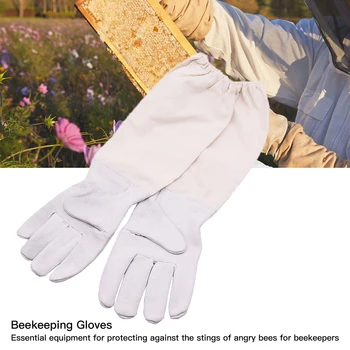 

Beekeeping Gloves Goatskin Bee Keeping With Vented Beekeeper Long Sleeves hight quality beekeeping equipment and tools