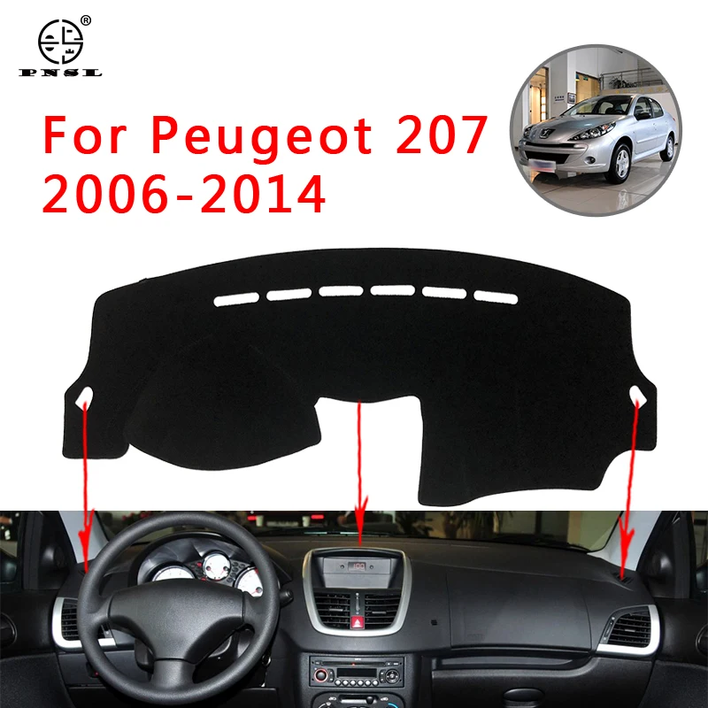 PNSL коврик для приборной панели автомобиля Peugeot 207 2006-2014 защита от солнца