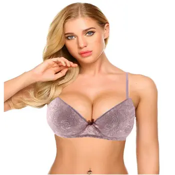 

Large Size Europe And The United States Lace Adjustment Gathered Bra Fashion Ladies Full Cup Bow Bra