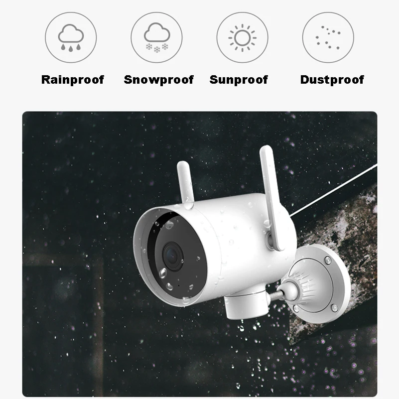 Xiaomi умная уличная камера Водонепроницаемая PTZ веб-камера 270 угол 1080P двойная антенна сигнала WIFI IP Cam H.265 ночное видение приложение Mihome Xiaomi умная уличная камера Водонепроницаемая PTZ веб-камера 270 угол 1080P двойная антенна сигнала WIFI IP Cam H.265 ночное видение приложение Mihome