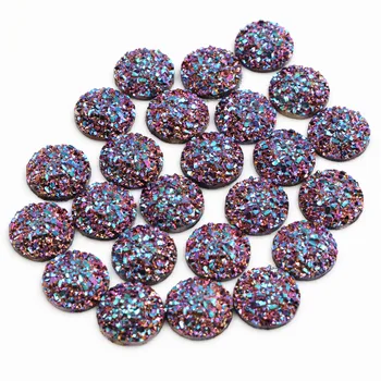 

New Fashion 40pcs 12mm AB Rose Gold Color Flat Back Resin Cabochons Cameo G4-44