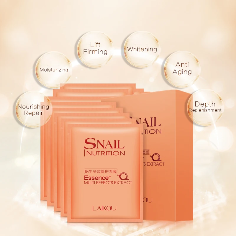 

LAIKOU 3pcs Snail Facial Mask korean blackhead Essence Cosmetic Moisturizing Oil Control Shrink Pores Face Whitening Skin Care