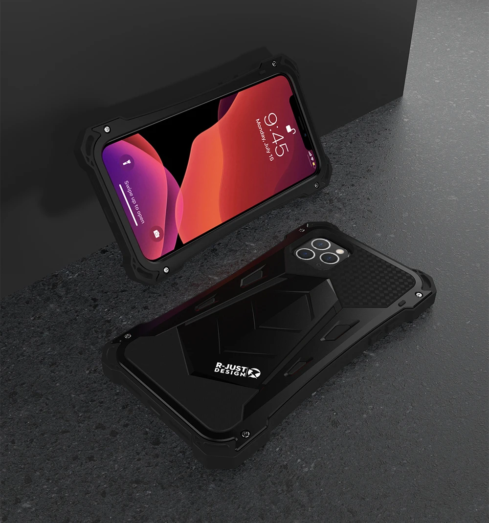 Для iPhone 11 Pro максимальный чехол Роскошный Жесткий металлический алюминиевый сплав ТПУ Гибридный сверхмощный Защитный Броня задняя крышка чехол для телефона