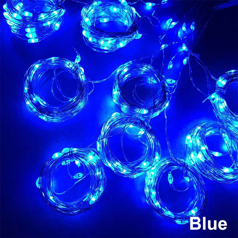 Blue Светодиодный Сказочный светильник-занавеска С usb-шнуром, с дистанционным управлением, для рождественской вечеринки, для свадьбы, сада, окна, Декор, Ночной светильник, для нового года - Испускаемый цвет: Blue