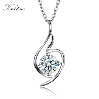 

Kaletine Solid 925 Sterling Silver Long Chain Necklace Bling Bling Solitaire CZ Stone Angel Pendant Necklace Gift for Mother