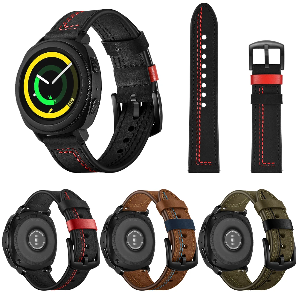 Ремешок из натуральной кожи для samsung gear Sport 20 мм | Наручные часы