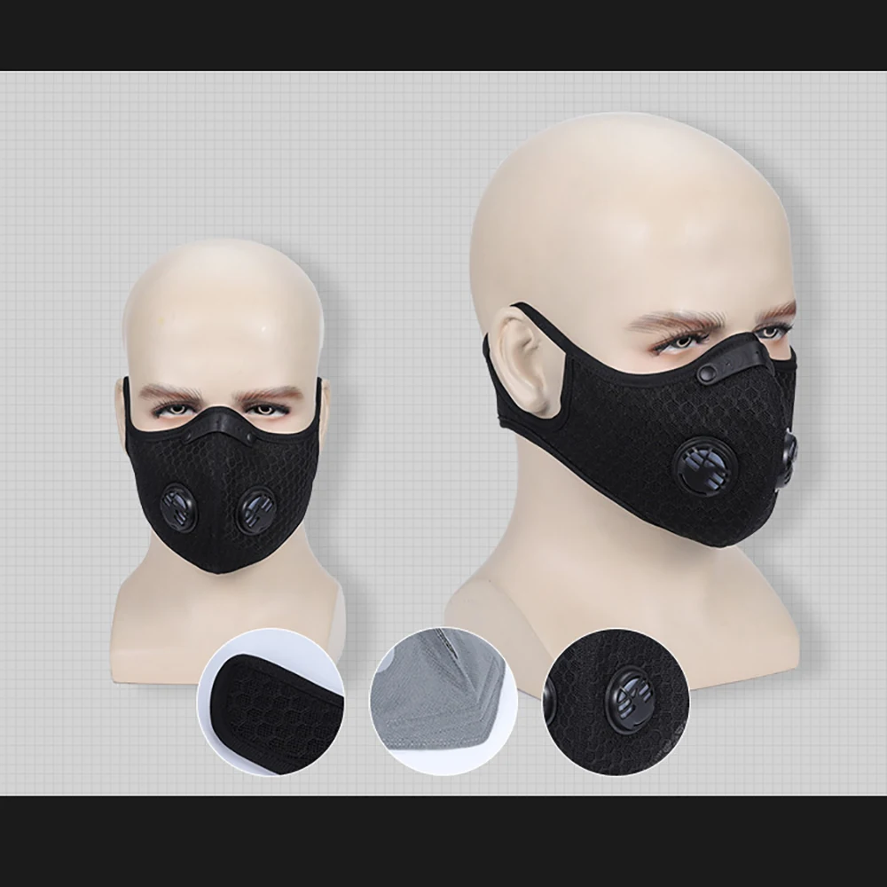 

PM2.5 Dust-proof Mask Activated Carbon With Filter Pollution Cycling Sport Bicycle MTB Bike Face Mask