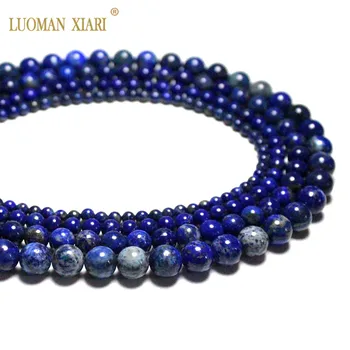 

Wholesale 100% Natural Top Lapis lazuli Round Stone Beads For Jewelry Making DIY Bracelet Necklace 4/6/8/10mm Strand 15.5''