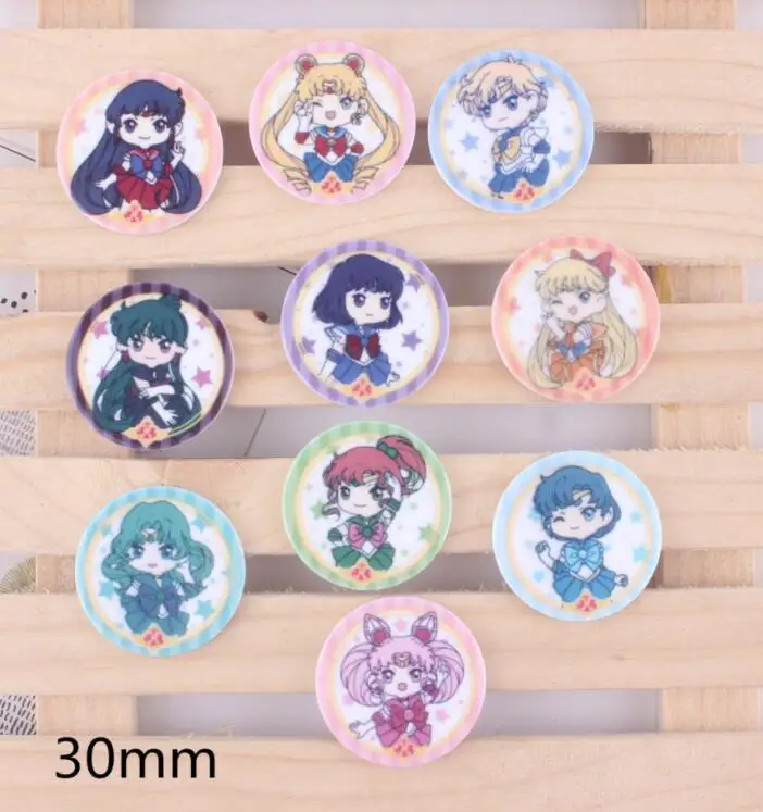 

50pcs Japanese anime Sailor Moon Mixed Resin Flatbacks Planar Resin Crafts for DIY Home Decoration Accessories