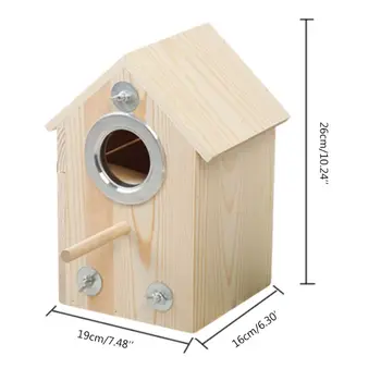 

Parakeet Nest Box Bird House Wood Breeding Box Outdoor Incubator Nest Hut Toys