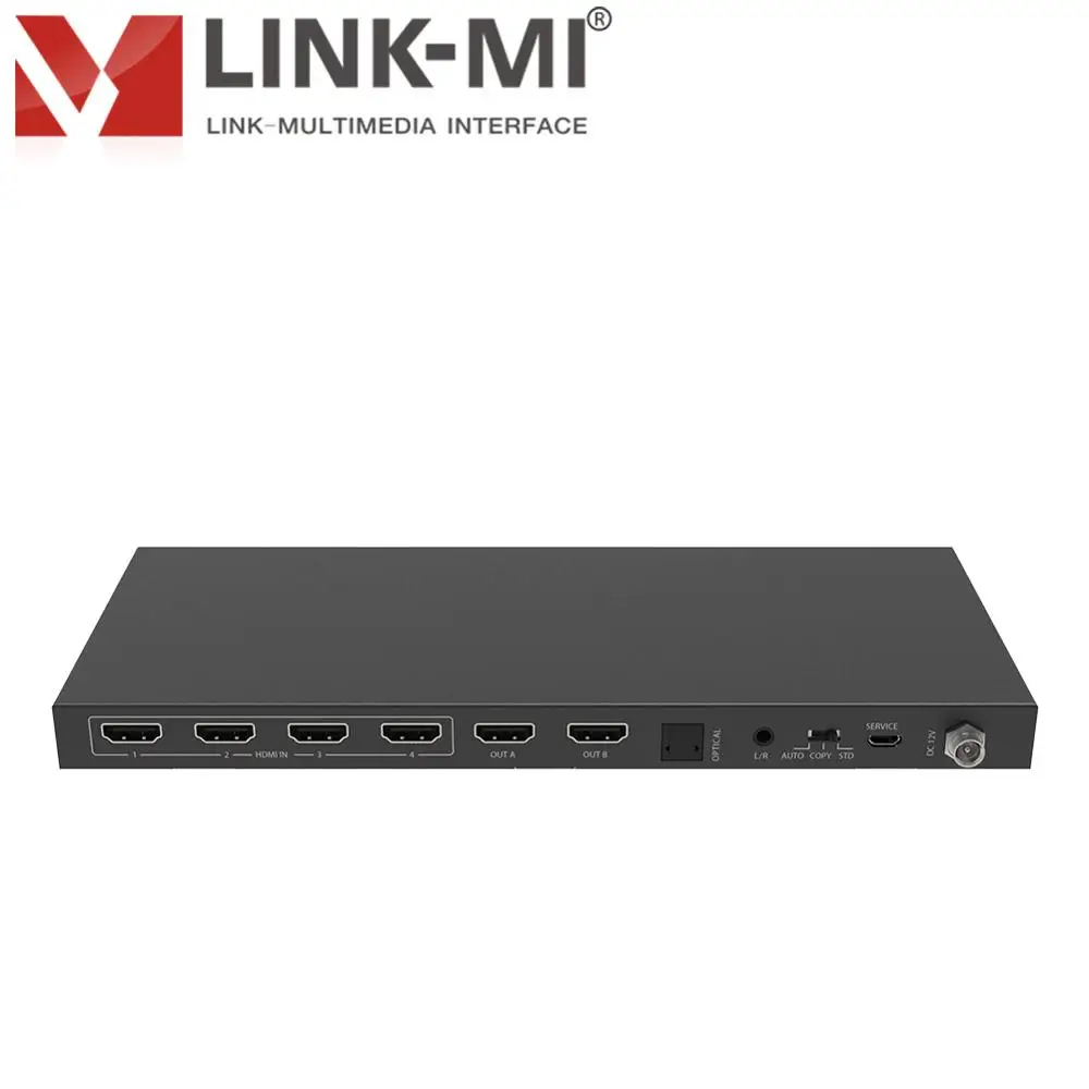 LINK-MI LM-MX42B-4K2K 4x2 HDMI 2.0 Matrix Switcher with Audio Extract/Scale/ARC/EDID function 4K Matrix