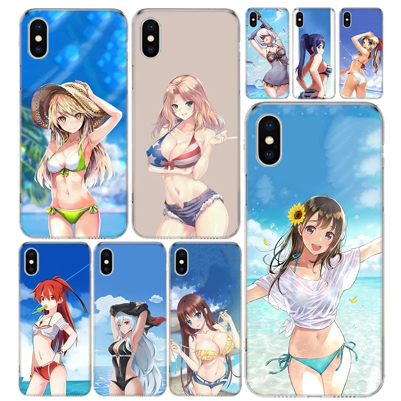 Чехол для телефона с сексуальным Аниме Бикини девушкой Iphone 12 Mini Pro 11 7 8 6 6S Plus + X XS MAX
