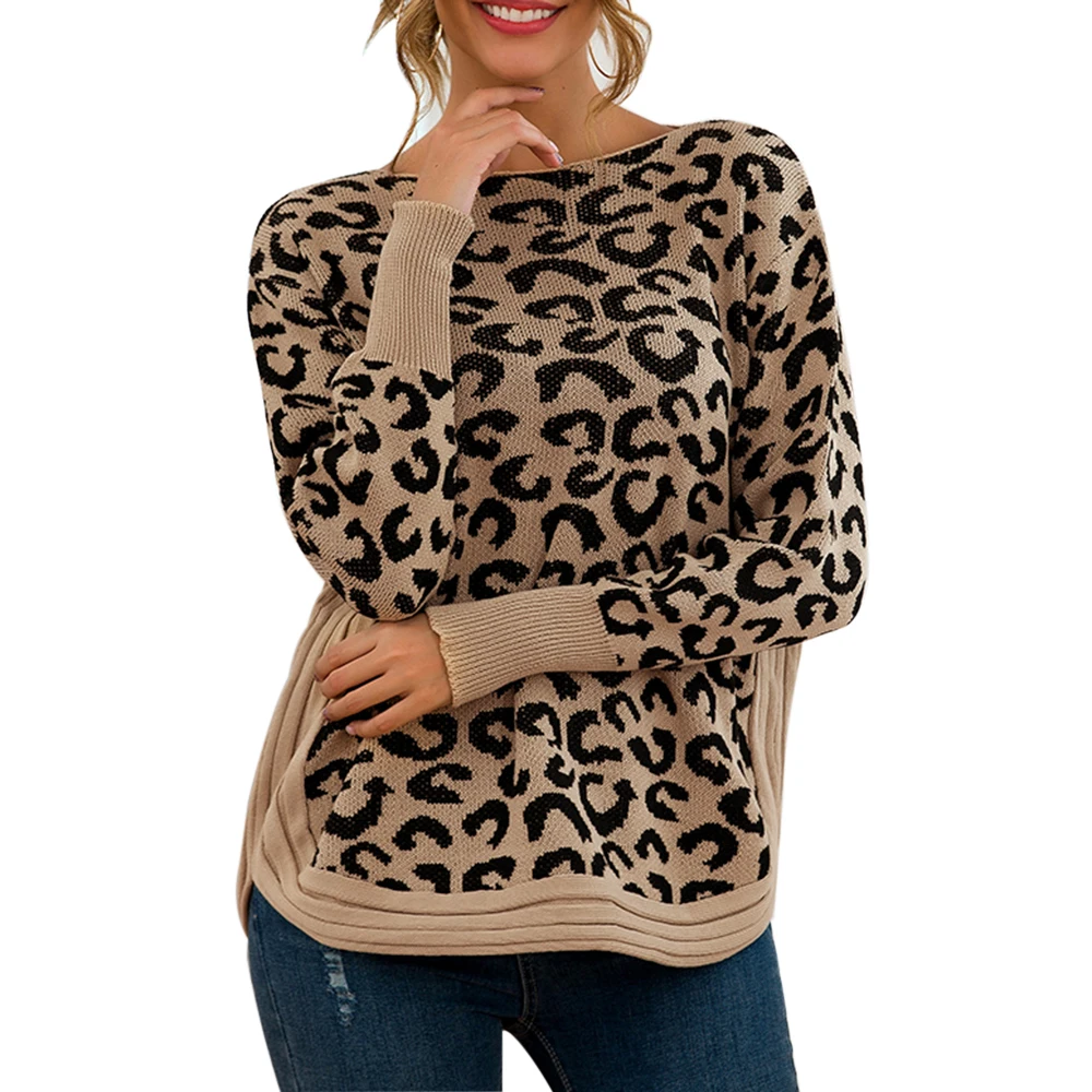 

LOOZYKIT Streetwear Leopard Print Sweater Women New Autumn Fashion Long Sleeve Befree Knitted Sweater And Pullovers For Lady