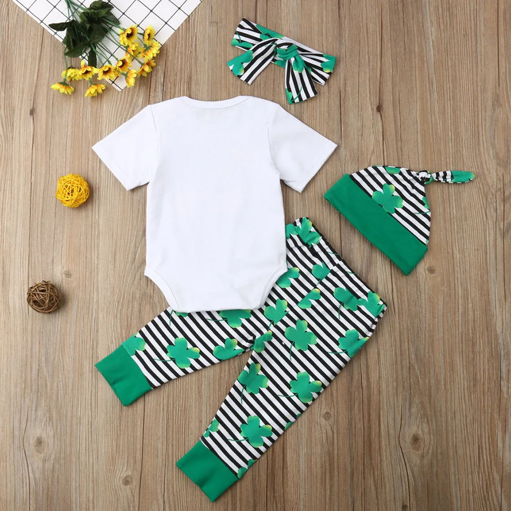 Клевера символа Дня Святого Патрика джемпер с буквенным принтом Комбинезон для