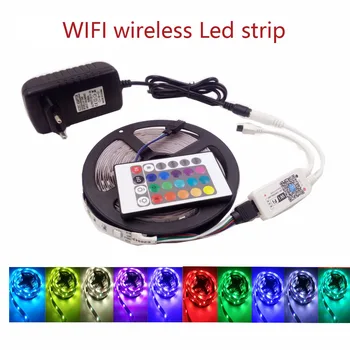 

LED Strip Phone remote Control Wireless WiFi Tape Amazon Alexa Google Home IFFFT Flexible Strip Light with Power