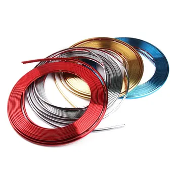 

8m Decorative Strip Styling Universal Plating Accessories Car Moulding Trim Edge Interior Exterior PVC Wheel Hub Flexible DIY