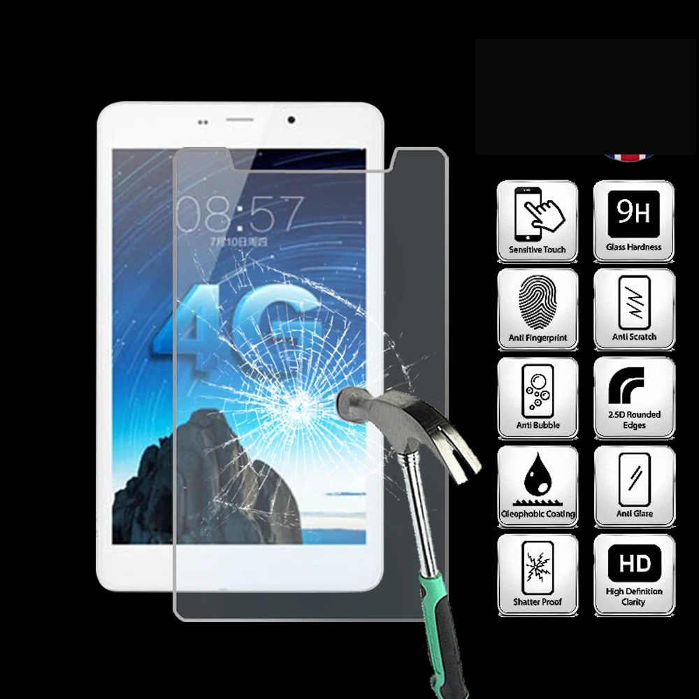 

For Cube T8 Tablet Ultra Clear Tempered Glass Screen Protector Anti-friction Proective Film