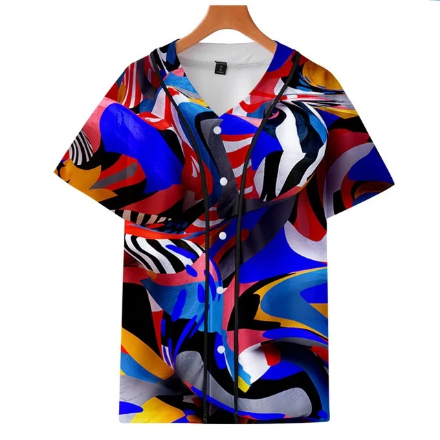 Amazon горячая Распродажа цветная креативная 3d тонкая бейсбольная форма с коротким рукавом - Цвет: Color 6
