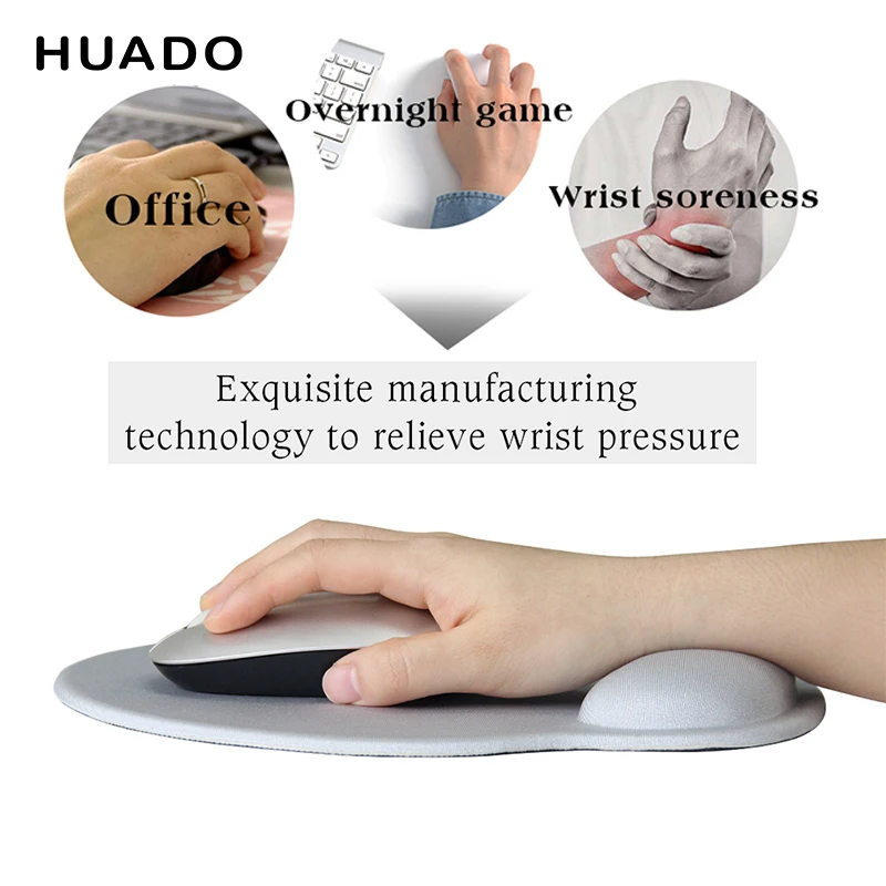 Ergonômico Memória Espuma Mouse Pad com Descanso de Pulso Base de Borracha Antiderrapante - Imagem 6