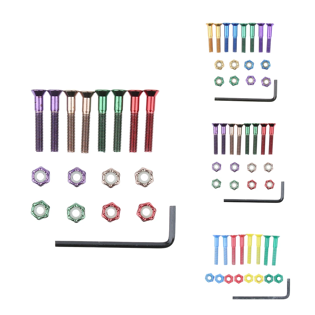 8pcs Replacement Skateboard Truck Hardware Set Screws Bolts Nuts