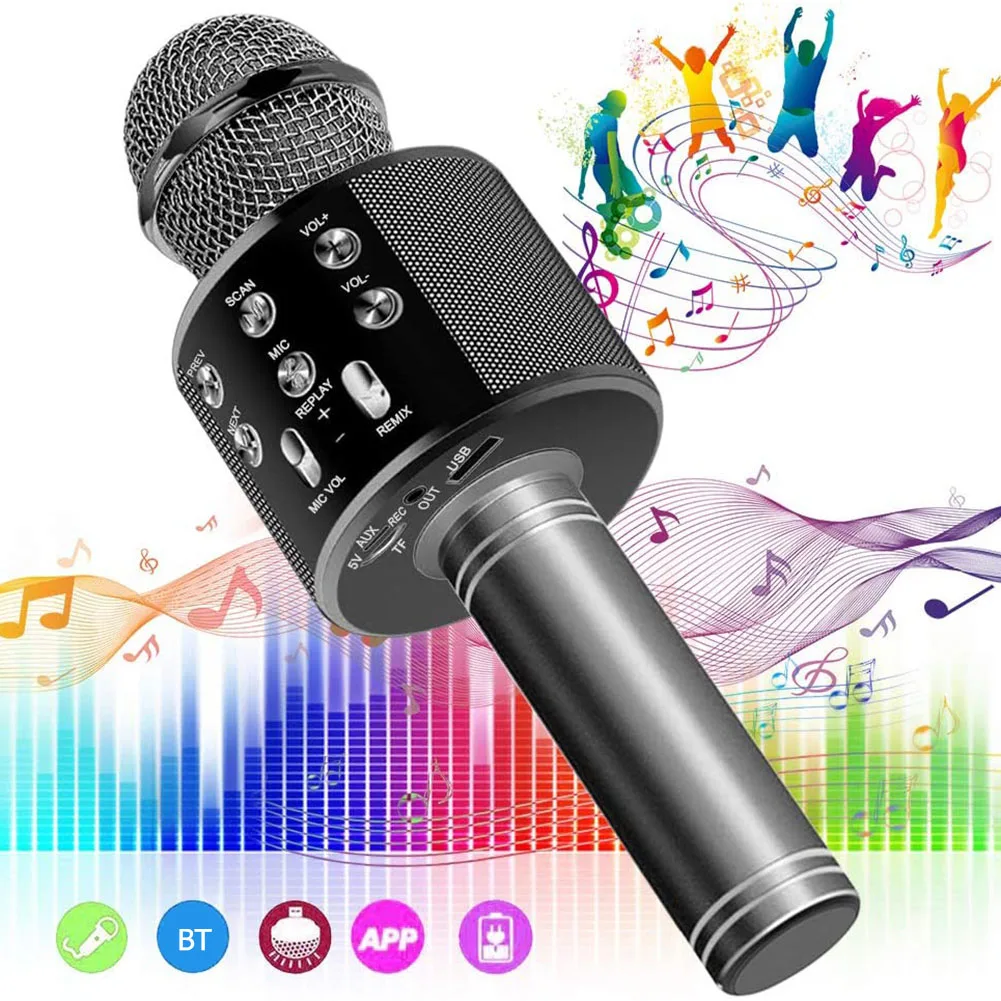 Bluetooth-kompatibel KTV Mikrofon Drahtlose Mikrofon Professiona  Lautsprecher Handheld Microfone Player Singen Recorder Mikrophon _ -  AliExpress Mobile