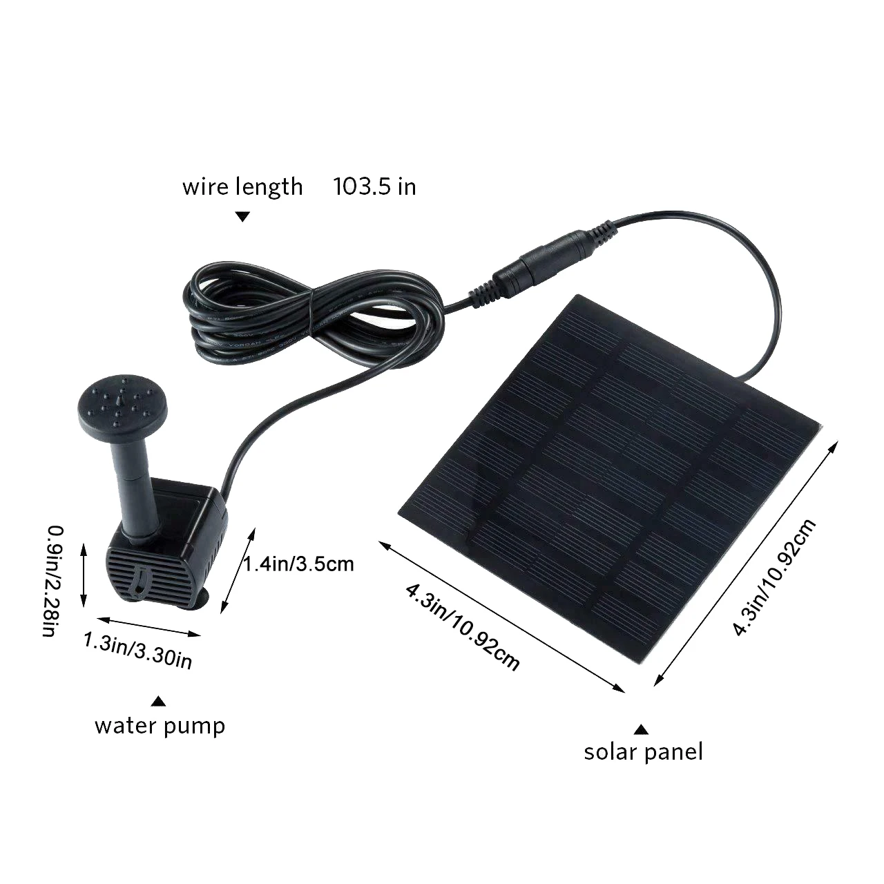 Solar Panel Powered Water Fountain Pool Pond Garden Water Sprinkler Sprayer with Water Pump & 3 Spray Heads