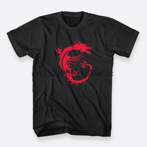 Черная игровая футболка Msi Dragon Размер S 3Xl MenCotton | Мужская одежда