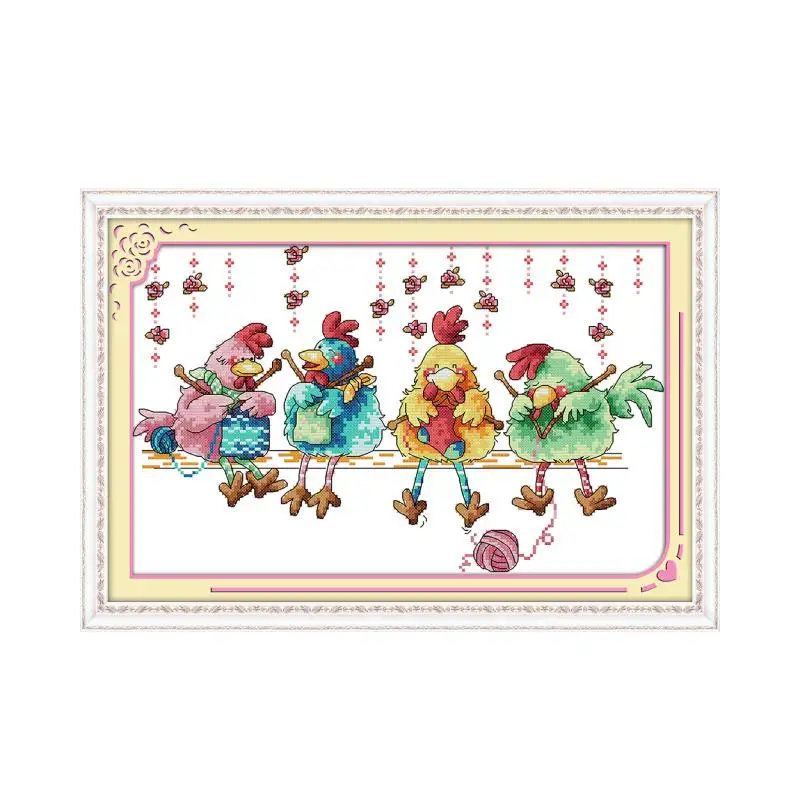 Chicken Knitting Sweater Cross Stitch Kit cross stitch kit