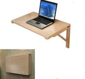 

100*60cm Multipurpose Wall-mounted folding study desk Solid Wood Laptop desk