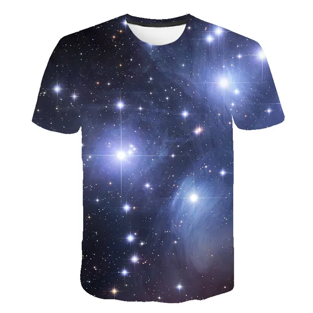 2020 summer men's casual starry sky T-shirt 3D printing O-neck fashion trend best-selling short-sleeved top