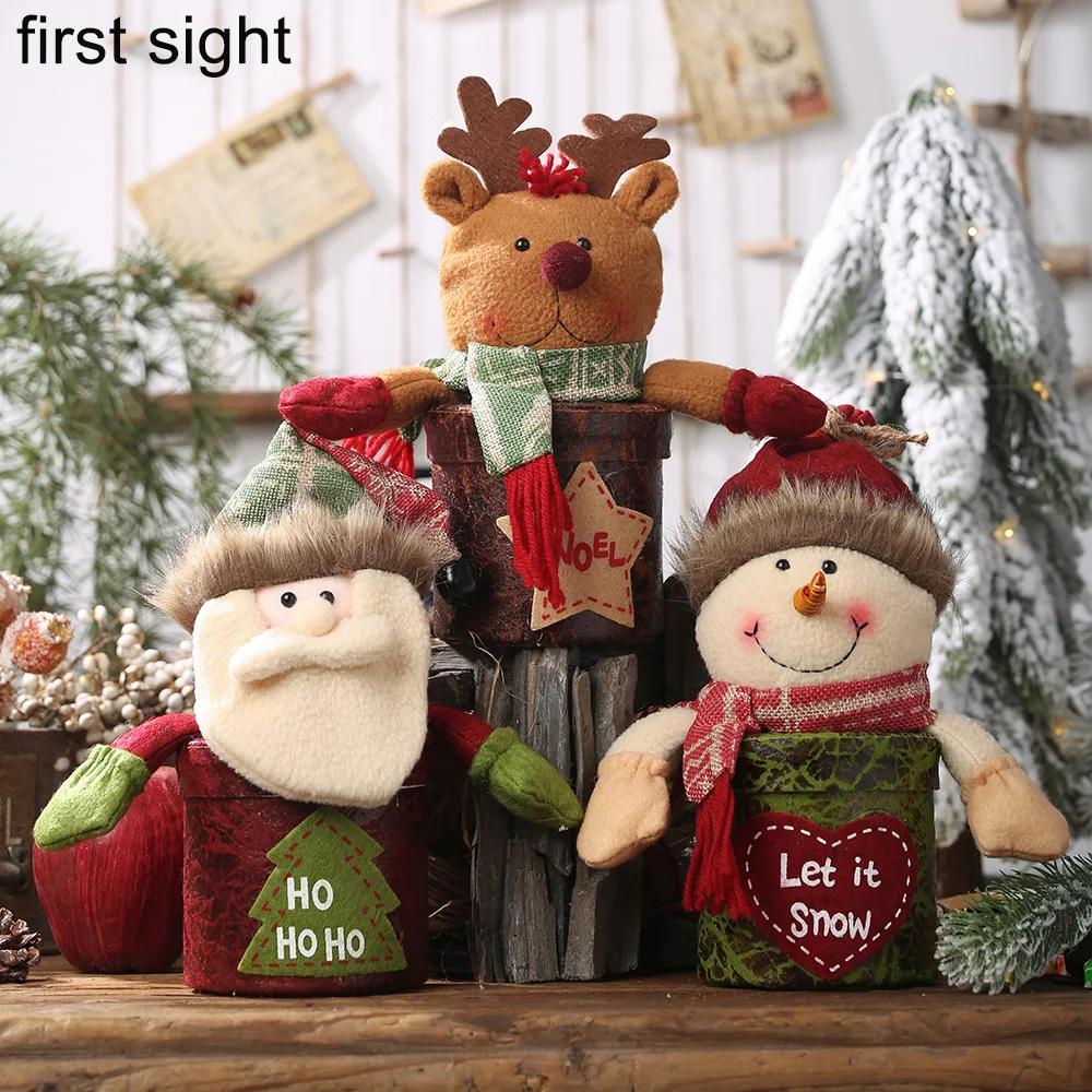

Christmas Coin Candy Gift Storage Jar Small Box Earrings Child Storage Christmas Tree Santa Snowman Decoration Box Gift