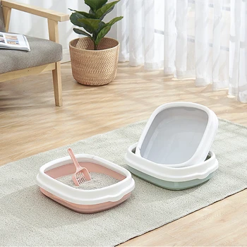 

1 Set Cat Dog Tray with Scoop Anti-Splash Dog Toilet Cat Litter Box Pet Toilet Bedpan Excrement Training Sand Litter Box