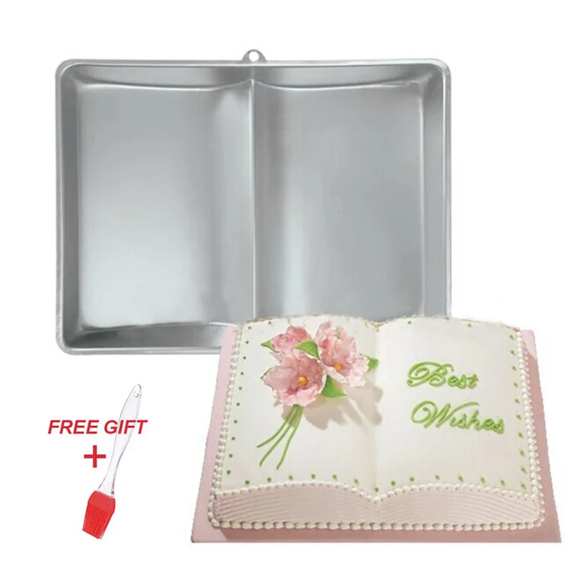 

3D Open Book Cake Mold Decorating Baking Tools Aluminum Alloy Book Shape Cakes Biscuit Baking Tray Mould Fondant Molds